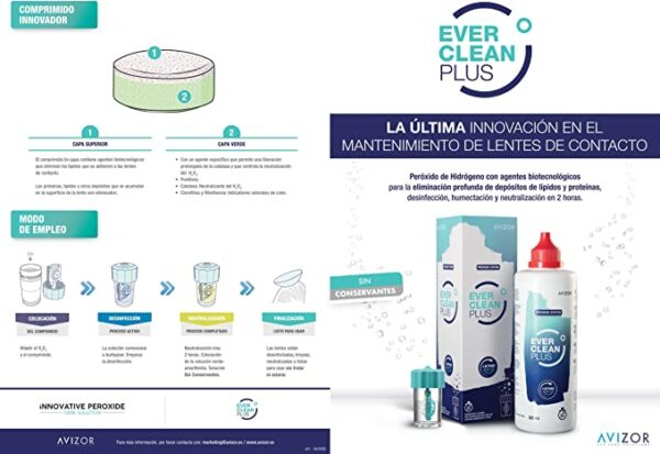 EVERCLEAN PLUS 2 x 350 ml Liquido de Lentillas + 90 comprimidos - Image 4